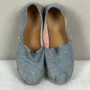Toms Canvas Slip On Espadrilles Shoes‎ Girls/Womens Size 4.5 Blue